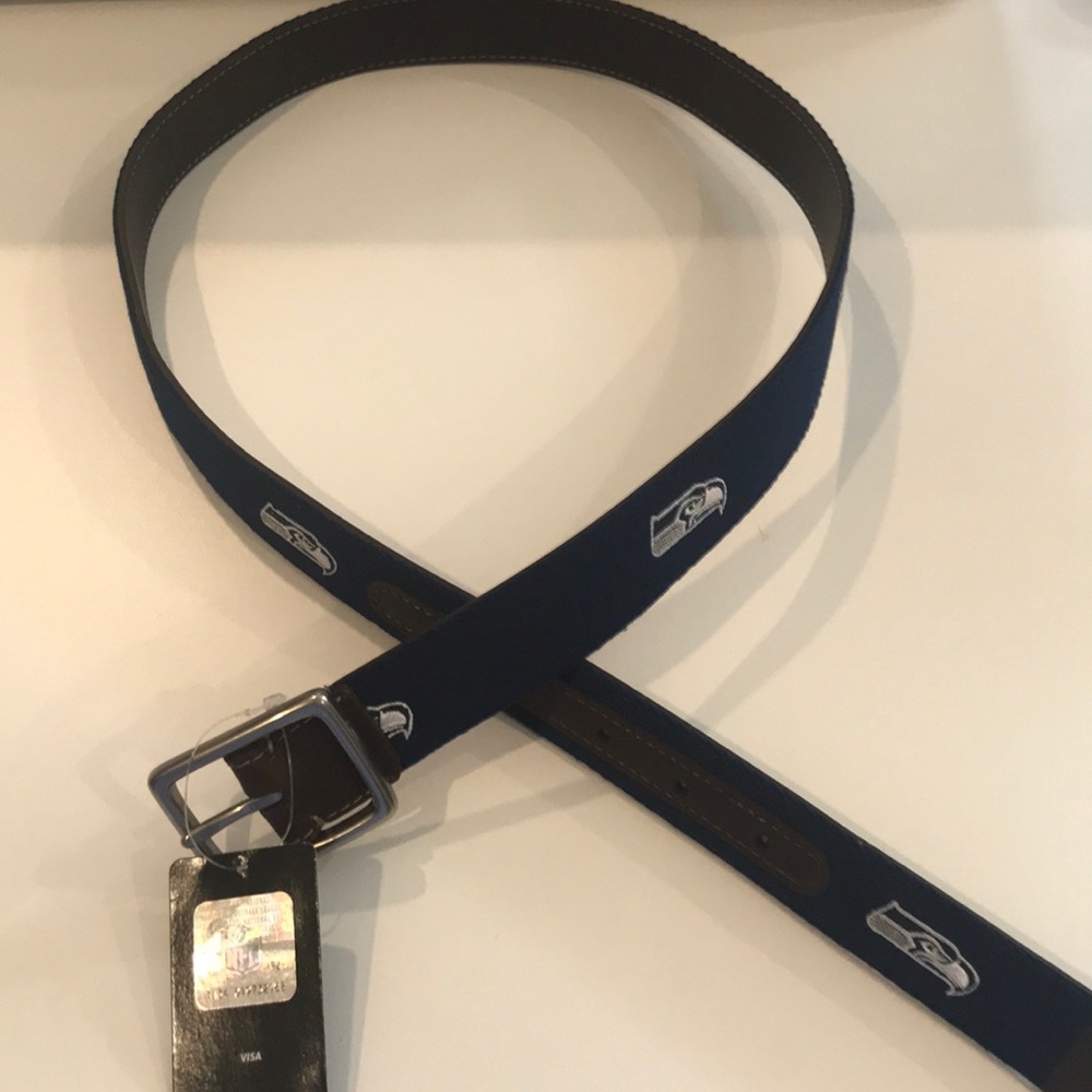 Seahawks leather belt